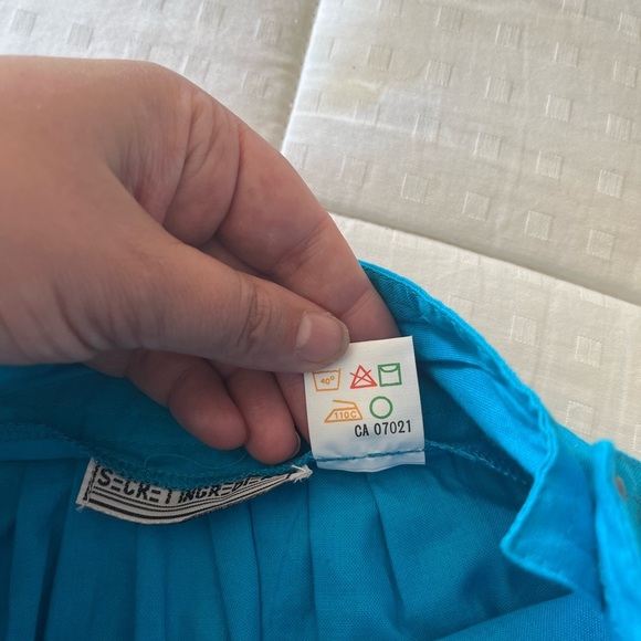 Vintage Deadstock 80s/90s Pleated Button-Front Turquoise Shorts S - Picture 8 of 14